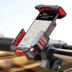 Joyroom ZS265u biciklis telefontartó - univerzális bicikli/motor kormányra szerelhető fekete/piros telefon tartó-5