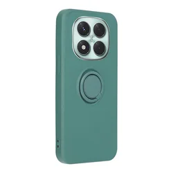 Xiaomi Redmi Note 14 Pro 4G / LTE telefontok - Forcell Silicone Ring - zöld hátlap tok kitámasztóval ﻿-1