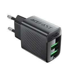 Acefast A86 hálózati töltő - 2xUSB porttal, hálózati töltő, fekete, 12W ﻿-3