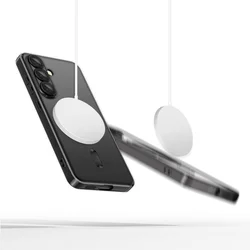 Telefontok Samsung Galaxy S25 Edge - Tech-Protect Magflex - MagSafe kompatibilis átlátszó hátlap tok, fekete szilikon kerettel-1