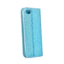 Samsung Galaxy A10 Telefontok - kék Shiny mágneses szilikon keretes könyvtok-2
