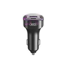 XO BCC12 - autós Bluetooth transzmitter + USB/Type-C (USB-C) autós töltő, fekete, 3,1A-3