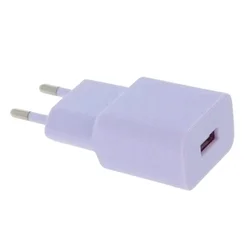 Setty töltő - USB-s, lila hálózati töltő fej, 2,4 A-1