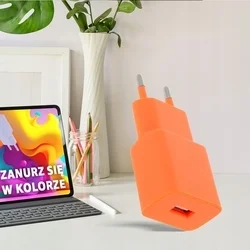 Setty töltő - USB-s, narancssárga hálózati töltő fej, 2,4 A ﻿-2