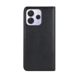 Telefontok Xiaomi Redmi Note 14 5G - Smart Magnetic fekete szilikon keretes mágneses könyvtok-2