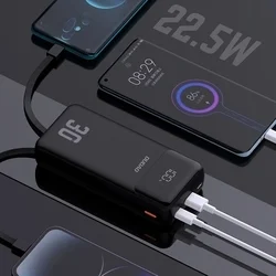 Dudao K15MAX - Lightning / USB / Type-C (USB-C) 30000 mAh, fekete powerbank, LED kijelzővel-2