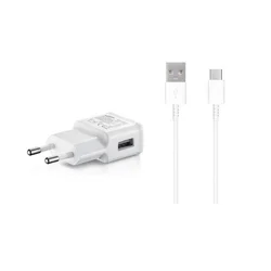 Töltő Samsung EP-TA200EWE 2A fehér gyári hálózati töltőfej + EP-DG970BWE USB / Type-C (USB-C) fehér kábel, 1,5 m-1