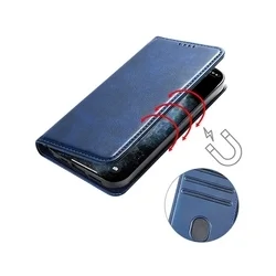 Honor 400 Lite 5G telefontok - Flipcover - mágneses szilikon keretes kék könyvtok-2