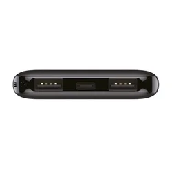 Bluestar - 2 USB + 1 Type-C (USB-C) porttal, fekete powerbank 5000 mAh, LED töltöttség jelzővel-1
