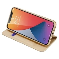 Samsung Galaxy M32 LTE / 4G telefontok - Dux Ducis arany flipcover tok-3