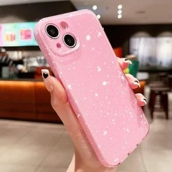 iPhone 14 telefontok- Larte shiny - pink csillámos hátlap tok-2