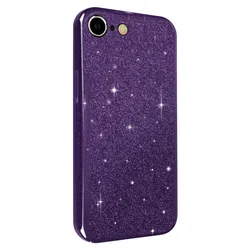 iPhone 7 / 8 telefontok - Larte shiny - lila csillámos hátlap tok-1