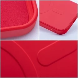 iPhone 17 telefontok - MagSafe kompatibilis piros szilikon hátlap tok-3