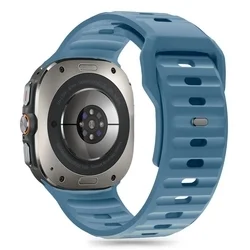 Samsung Galaxy Watch ULTRA (47 mm) okosóra szíj - Tech-Protect Silicone Line - kék szilikon szíj-1