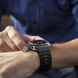 Samsung Galaxy Watch ULTRA (47 mm) okosóra szíj - Tech-Protect Silicone Line - kék szilikon szíj-2