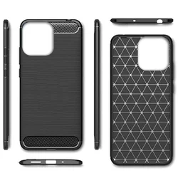Telefontok Honor 400 Pro 5G - Carbon Fiber - fekete szilikon hátlap tok-2