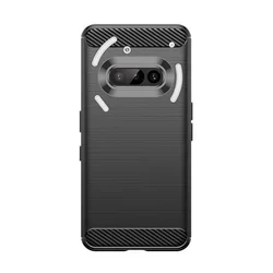 Nothing Phone (3a) telefontok - Carbon Fiber fekete szilikon hátlap tok-1