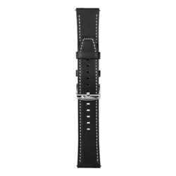 Samsung Galaxy Watch 3 (45 mm) okosóra szíj - fekete eco bőr szíj (22 mm) -1