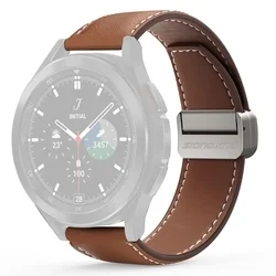 Huawei Watch GT 5 (46 mm) okosóra szíj - Dux Ducis YA - barna bőr szíj (22 mm) ﻿-1