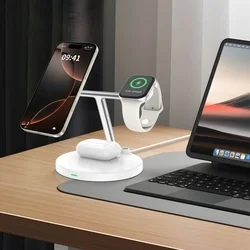 Tech- Protect QI15W-A35 - 3in1 fehér vezeték nélküli (Wireless) töltőpad - iPhone, AirPods és Apple Watch-5