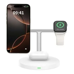 Tech- Protect QI15W-A35 - 3in1 fehér vezeték nélküli (Wireless) töltőpad - iPhone, AirPods és Apple Watch-4