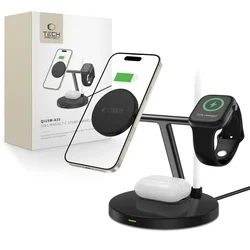 ech- Protect QI15W-A35 telefon töltő - 3in1 fekete vezeték nélküli (Wireless) töltőpad - iPhone, AirPods és Apple Watch-6
