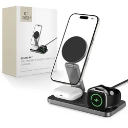 Tech- Protect QI15W-A47 - 3in1 fekete vezeték nélküli (Wireless) töltőpad - iPhone, AirPods és Apple Watch-8