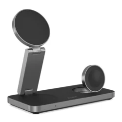 Tech- Protect QI15W-A47 - 3in1 fekete vezeték nélküli (Wireless) töltőpad - iPhone, AirPods és Apple Watch-1