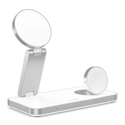 Tech- Protect QI15W-A47 - 3in1 fehér vezeték nélküli (Wireless) töltőpad - iPhone, AirPods és Apple Watch ﻿-1