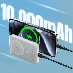 Wozinsky WRW349YWS - fehér MagSafe kompatibilis powerbank 10000mAh, 20W-2