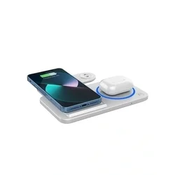 WiWU W020 - 3in1 fehér vezeték nélküli (Wireless) összecsukható töltőpad, 15W-4