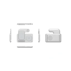 WiWU W020 - 3in1 fehér vezeték nélküli (Wireless) összecsukható töltőpad, 15W-5