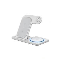 WiWU W020 - 3in1 fehér vezeték nélküli (Wireless) összecsukható töltőpad, 15W-1