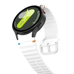 Samsung Galaxy Watch8 / Watch8 Classic - TECH-PROTECT Sport - fehér szilikon szíj (20 mm szíj szélesség) ﻿-2