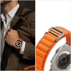 Okosóra szíj - Samsung Galaxy Watch8 / Watch8 Classic - nylon narancs szövet szíj-4