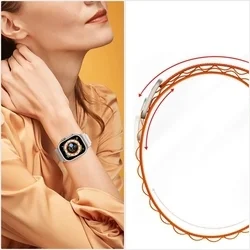 Okosóra szíj - Samsung Galaxy Watch8 / Watch8 Classic - nylon narancs szövet szíj-6
