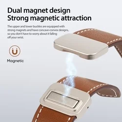Samsung Galaxy Watch8 / Watch8 Classic okosóra szíj - Dux Ducis YA - barna bőr szíj (20 mm)-3