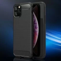 iPhone 11 Telefontok - Forcell CARBON fekete szilikon tok-2
