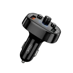 Transzmitter: XO BCC03 - USB-s autós FM/Bluetooth transzmitter + USB autós töltő, fekete, 18W-1