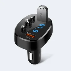 Transzmitter: XO BCC03 - USB-s autós FM/Bluetooth transzmitter + USB autós töltő, fekete, 18W-3
