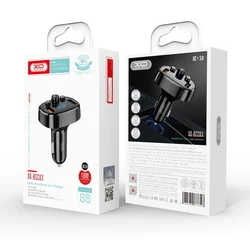 Transzmitter: XO BCC03 - USB-s autós FM/Bluetooth transzmitter + USB autós töltő, fekete, 18W-4