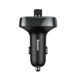 Transzmitter: Baseus S-09 - USB-s autós FM/Bluetooth transzmitter + USB autós töltő, fekete, 3,4A-1