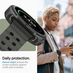 Okosóra védő tok - Samsung Galaxy Watch 8 Classic (46 mm) - SPIGEN LIQUID AIR fekete szilikon védőtok-8