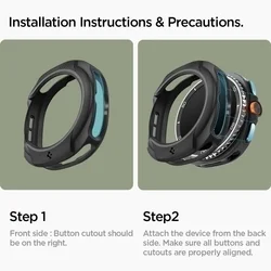 Okosóra védő tok - Samsung Galaxy Watch 8 Classic (46 mm) - SPIGEN LIQUID AIR fekete szilikon védőtok-10