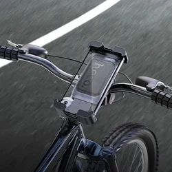 HOCO H82 fekete/metál szürke kormányra szerelhető kerékpáros/motoros mobiltelefon tartó-6
