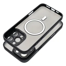 Telefontok iPhone 14 Pro - Variete MagSafe kompatibilis áttetsző műanyag hátlap tok, fekete szilikon kerettel-2