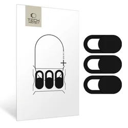 Kamera takaró: Tech- Protect Cam Fit+ - öntapadós kamera takaró, fekete (3db)-6