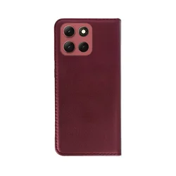 Telefontok Motorola Moto G56 5G - Smart Magnetic - burgundy szilikon keretes mágneses könyvtok ﻿-2
