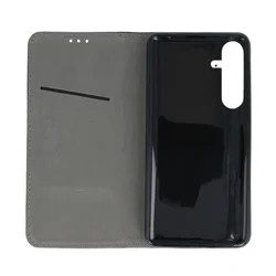 Telefontok  Samsung Galaxy A17 5G - Smart Magnetic fekete szilikon keretes mágneses könyvtok-3