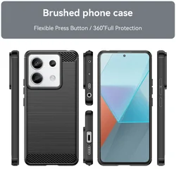 Telefontok Xiaomi Redmi 15C - Carbon Fiber fekete szilikon tok-1